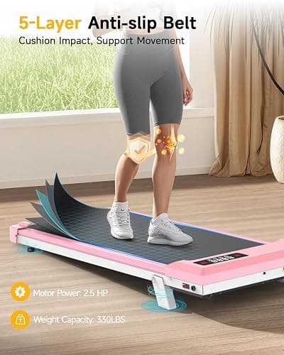 Walking Pad with Incline,Treadmill Pad 2.5 HP Quiet Under Desk Treadmills 8% Incline,330 lb Capacity Portable Walking Pad for Home and Office Walking thumbnail 7
