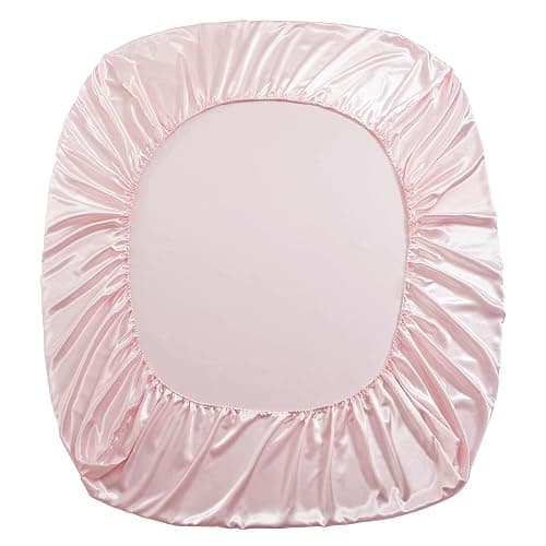 HommxJF Silk Satin Blush Pink Twin Fitted Sheet, Deep Pocket Fitted Sheet Only, Breathable, Non- Fading, Fully Elasticized Bed Sheets Sold Separately thumbnail 6