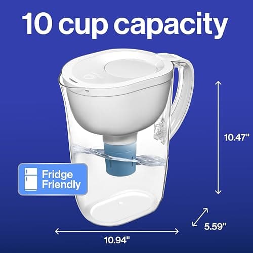 Brita Water Pitcher, Everyday Elite Filter, Removes 99% of Lead, Includes 1 Filter, 10-Cup Capacity, White thumbnail 12