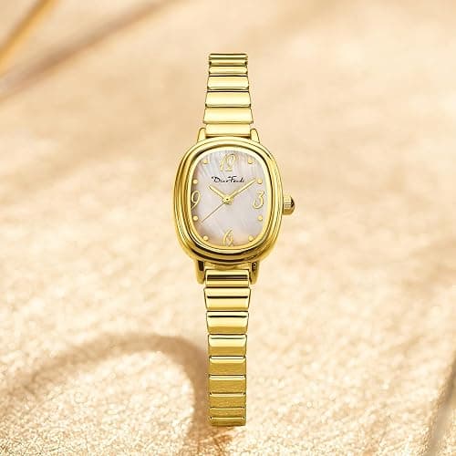 Diaofendi Petite Women's Easy Reader Analog Watch, Rectangular Watch, Stainless Steel Expansion Band, Water-Resistant thumbnail 4