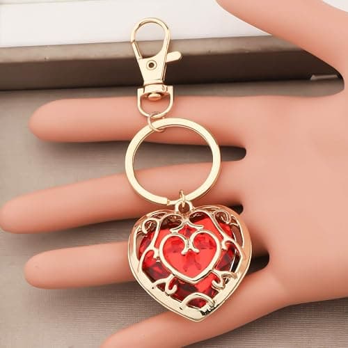 FAADBUK Cosplay Jewelry Skyward Sword Heart Sapphire Ruby Necklace Gamer Fans Gift thumbnail 2