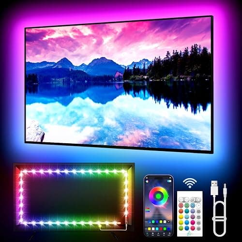 KANTUTOE TV LED Backlight, 9.84ft LED Lights for 32-45 Inch TV, RGB TV Backlight with Remote, Music Sync Bluetooth APP Control Strip Lights USB Powered for Bedroom Gaming Room Decor - Image 1