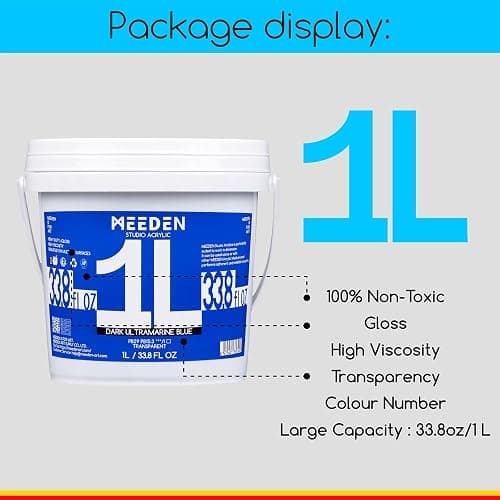 MEEDEN Acrylic Paint Set: 1L/33.8oz x 12 Colors Large Bulk Acrylic Paints - Heavy Body Gloss Art Paints for Canvas Crafts Pumpkins Painting thumbnail 5