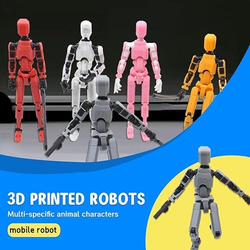 MerryXD T13 3D Action Figure,Assembly Completed Dummy Nova Titan Lucky 13 Action Figure 3D Printed Multi-Jointed Movable Toy Grow in The Dark Blue thumbnail 4