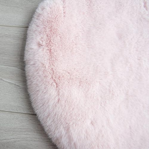 ORINOVA Pink Fuzzy Washable Furry Area Rugs for Living Room Faux Rabbit Fur Nursery Rug for Bedroom 2x4 Runner Rug thumbnail 8