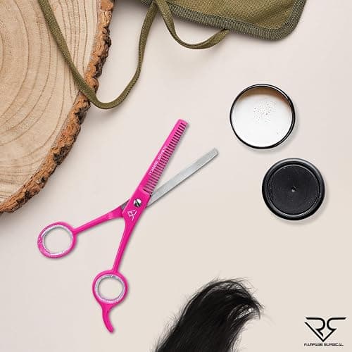 Professional Hairdresser Thinning Scissors 6.5'' - Pink Hair Cutting Thinning Shears, Japanese Stainless Steel Barber Thinning Scissor for Men & Women (Thinning Scissors, Japanese, B-5) thumbnail 2