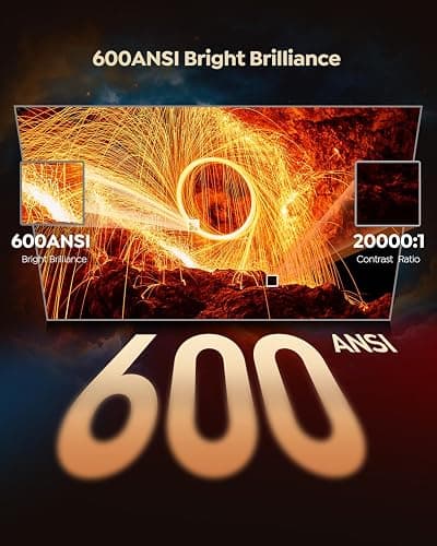 [Built-in Apps/4K Support] Smart Outdoor Projector with WiFi and Bluetooth, Movie Projector, DoIby Audio with Dual Speaker, Auto Focus w/ YouTube&PrimeVideo Proyector, Upgrad P62 Pro thumbnail 3
