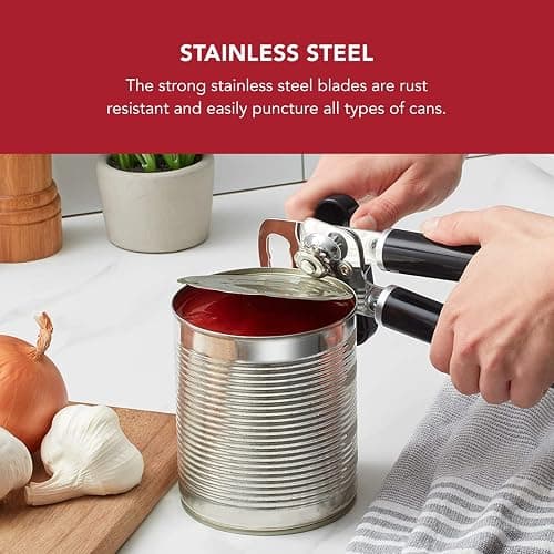 KitchenAid Classic Multifunction Can Opener and Bottle Opener Easy to Use, Razor Sharp Stainless Steel Cutting Wheel, Soft Ergonomic Handles, Black thumbnail 4