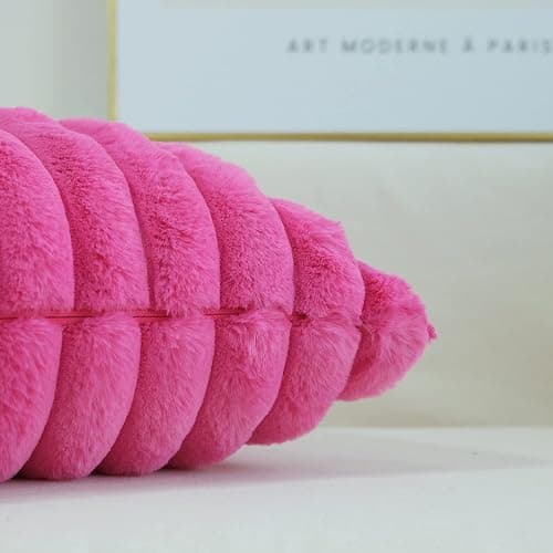 JOJUSIS Pack of 2 Faux Fur Plush Decorative Throw Pillow Covers Couch Cushion Case Soft Pillowcases (Hot Pink, 18 x 18-Inch) thumbnail 5
