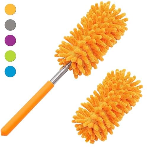 Microfiber Duster for Cleaning, Tukuos Hand Washable Dusters with 2pcs Replaceable Microfiber Head, Extendable Pole, Detachable Cleaning Supplies for Office, Car, Window, Furniture, Ceiling Fan thumbnail 7