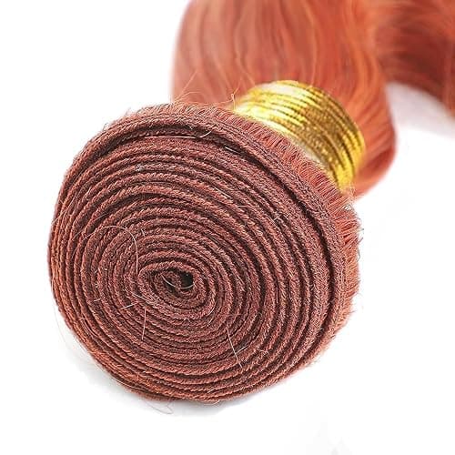 Fumuakoor 26 28 30 Inch Color #350 Bundle Orange Body Wave Human Hair Bundles Unprocessed Virgin Hair Ginger Body Wave Bundle 50 Gram Per Bundle thumbnail 4