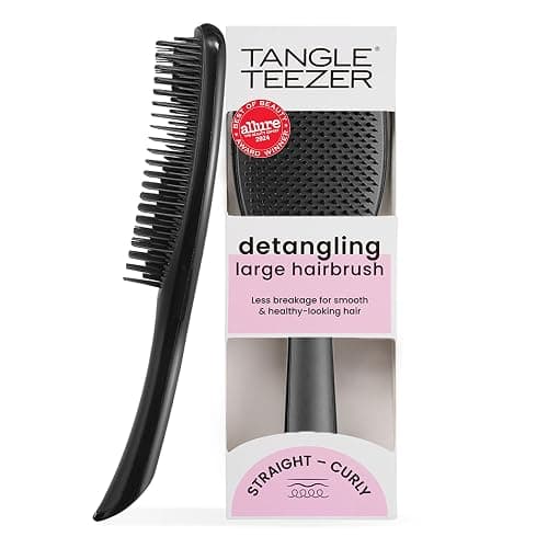 Tangle Teezer Large Ultimate Detangler Hairbrush for Wet & Dry Hair, Eliminates Knots & Reduces Breakage for Long, Thick, & Curly Hair Types, Black Gloss - Image 1