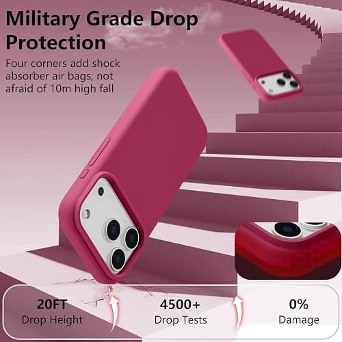 UCASONG Magnetic for iPhone 17 Pro Case 6.3", Premium Liquid Silicone Case,[Compatible with Magsafe][Soft Anti-Scratch Microfiber Lining],Slim Thin Shockproof Phone Cover-Red thumbnail 7