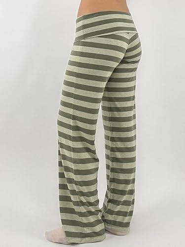 LILTWIST Women Y2k Striped Fold Over Pants Low Rise Yoga Pants Lounge Bottoms Color Block Wide Leg Flare Leggings Sweatpants thumbnail 5