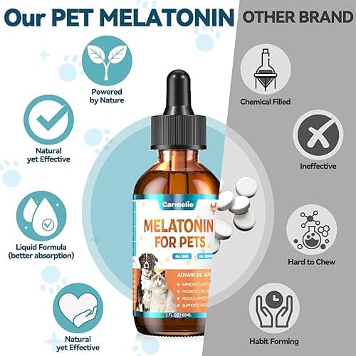 Melatonin for Pets, Dog Melatonin, Dog Sleep Supports, Liquid for Cats, Supports Relaxation Dogs & Cat, Calm Behavior in Dogs, Helps Restful Sleep, Chicken Flavor 60ml thumbnail 8