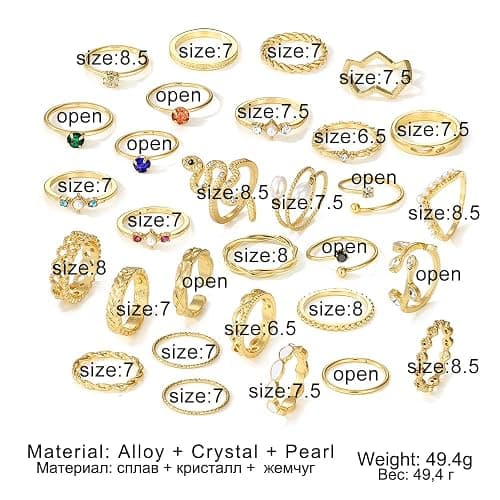 KISS WIFE Golden Silvery Black Kunckle Rings Set for Women, Dainty Simple Trendy Cute Stackable Finger Rings Pack, Perfect for Stacking Layering on Thumb and Knuckle, Mixed Size, Jewelry Gift thumbnail 6