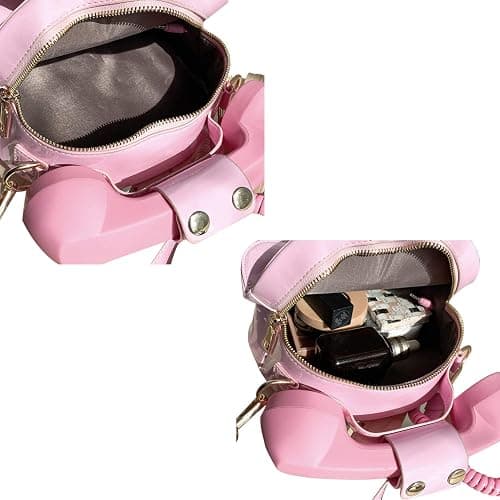 Oweisong Fun Telephone Purse for Women Novelty Pink Phone Tote Handbags Top Handle Shoulder Crossbdoy Bag thumbnail 5