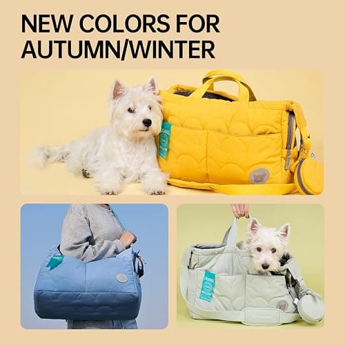 Macaron Cloud Pet Carrier Bag for Small Dogs and Cats, Lightweight Handheld Shoulder Crossbody Puppy Carrier with Storage Pocket, Breathable Expandable Pet Travel Carrier for (Yellow) thumbnail 6