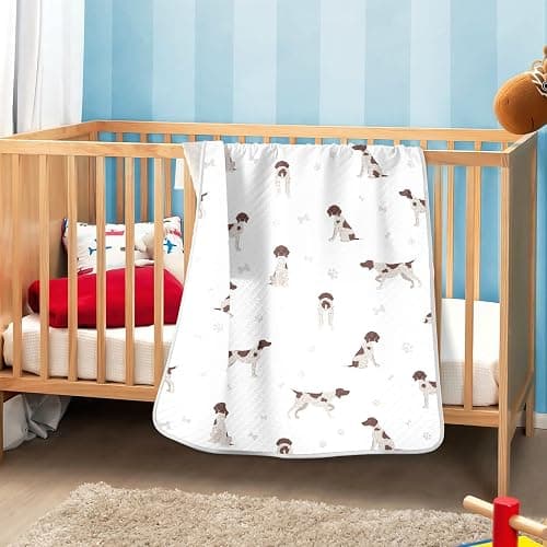Swaddle Blanket German Shorthaired Pointer Cotton for Infants, Receiving, Lightweight Soft Swaddling for Crib, Stroller, Nursery, Puppy, 30x40 in thumbnail 2