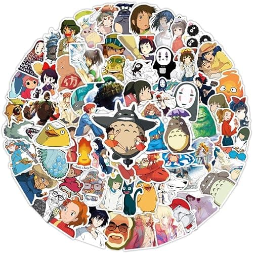 100PCS Cartoon Anime Miyazaki Hayao Stickers for Laptop,Studio Ghibli Anime Vinyl Movie Stickers for Water Bottle, Phone，Hard Hat，Skateboard，Scrapbooking，Gifts for Kids/Adults thumbnail 4