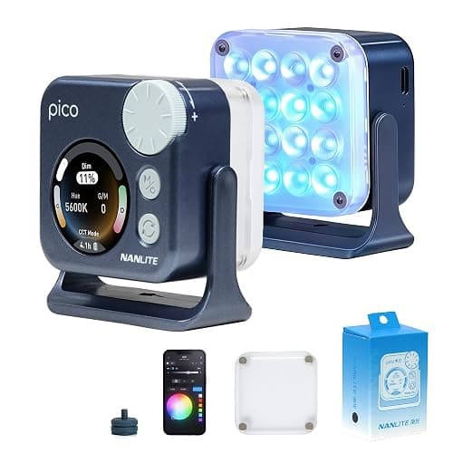 NANLITE Pico Portable LED Fill Light – Full Color RGB, Snap-On Attachment for Phone/Camera Photography, Live Streaming, Video Content Creation (Midnight Blue) - Image 1