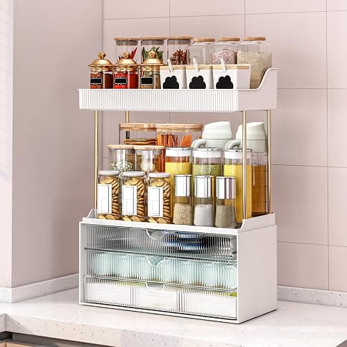 Storivo Makeup Organiser, 3 Tier Drawer, Cosmetics Organiser, Multi-function make up case, Large Vanity Organiser, Anti-Slip Design, Countertop Bathroom Storage, Clear - Clear thumbnail 6