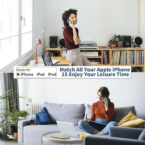 [Apple MFi Certified] iPhone 17 Charger Fast Charging, LANWK 2Pack 20W USB-C Charger Dynamic Power Adapter Type-C Wall Charger + 6FT Type-C Cable for iPhone 17/17 Pro/17 Pro Max/16 Pro/15/iPad/AirPods thumbnail 9