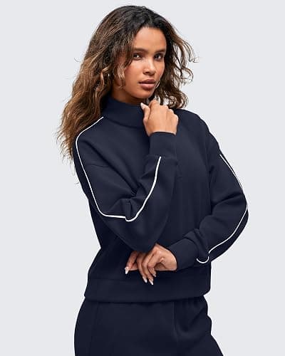 G4Free Smoofit Modal Soft Women's Half-Zip Sweatshirts Pullover Mock Neck Casual Tops with Pockets thumbnail 5