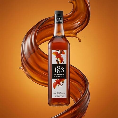 1883 Maison Routin Premium Pumpkin Spice Syrup, Flavoured Syrup for Coffee, Desserts, Cocktails, Natural Flavour, Vegan-Friendly, Allergen-Free and No Artificial Colours - 1L Glass Bottle - Image 1
