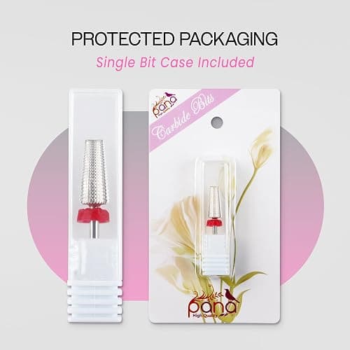 PANA Nail Carbide 5 in 1 Bit - Two Way Rotate use for Both Left and Right Handed - Fast Remove Acrylic or Hard Gel - 3/32" Shank - Manicure, Nail Art, Drill Machine (Fine - F, Silver) thumbnail 3