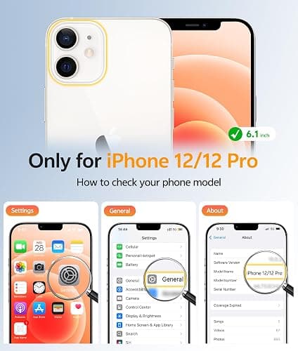 FNTCASE for iPhone 12 / 12 Pro Case, with Screen Protector, Fit for Magsafe | Clear Anti Yellowing, 14FT Military Grade Drop Protection, Rugged Shockproof Bumper, Slim Protective Phone Cover, Transparent thumbnail 2