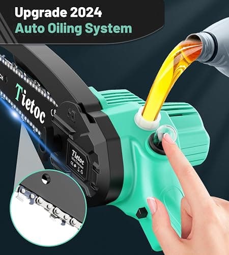 Tietoc Mini Chainsaw 6-Inch with 2 Batteries, Electric Saw Gifts for Women Dad Husband Gardener, Cool Gadgets for Men 2026, Mens Gifts for Birthday Anniversary Christmas for Adults Men Dad thumbnail 3