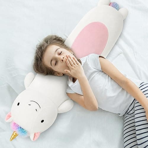 Tianmihou 36” Long Unicorn Plush Body Pillow, Giant Cute Colorful Unicorn Stuffed Animals, Large Unicorn Squishy Soft Plushies Toy, Gifts for Kids Girls and Boys, Birthdays ﻿ thumbnail 2