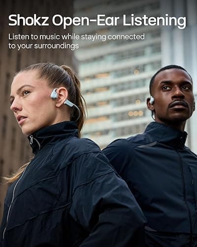 SHOKZ New OpenRun Pro 2 - Open-Ear, Bone Conduction Sport Headphones - with Reflective Strip - Sweat Resistant, Workout Headphones - Secure, Wireless, Comfortable Fit-Deep Bass and Smart Mic App - Standard - Silver thumbnail 3