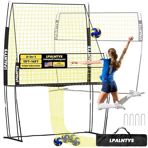 Volleyball Training Equipment, Volleyball Net System with Freely Height-Adjustable for Backyard, Volleyball Practice Net for Serving Setting Spiking, Easy Set Up for Indoor and Outdoor Use thumbnail 9