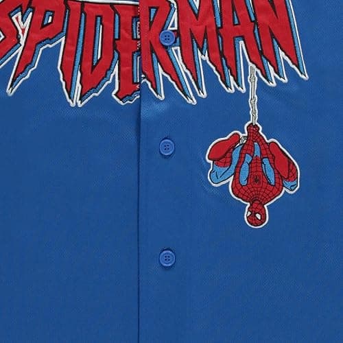 Marvel Spiderman Men's Baseball Jersey - Mens Classic Comics Spiderman Baseball Jersey Avengers Fashion Shirt thumbnail 5