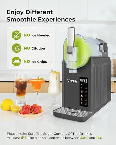 Vischic Slushie Machine: Slushy Machine for Home Use with 7 Preset Programs & Auto Cleaning Function, Frozen Drink Maker Easy to Make Slush Margarita Frappés Cocktail & More, 4H Fresh (Premium Grey) thumbnail 8