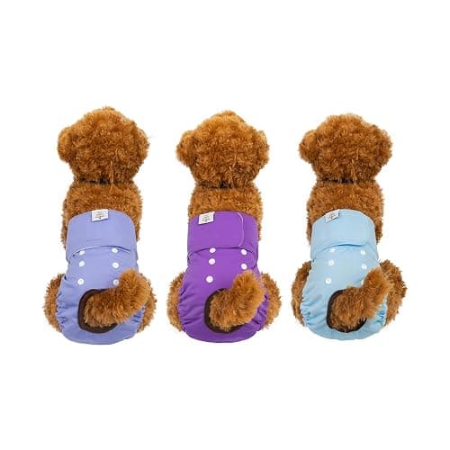 CuteBone Dog Diapers Female Washable Small Medium Large 3 Pack Reusable Doggie Diapers Puppy Period Pants for Doggy Heat Cycle Peeing thumbnail 5