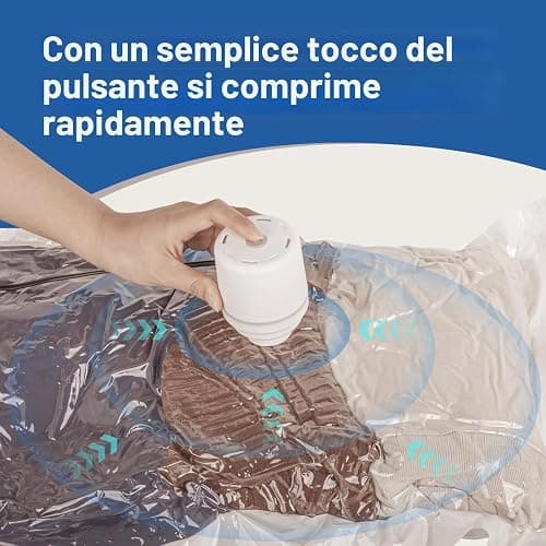 Sacchetti sottovuoto per abiti con pompa elettrica inclusa, confezione da 16 pezzi (4 Jumbo, 4 grandi, 4 medi, 4 piccoli), per coperte, materassi, cuscini, biancheria da letto, viaggi e traslochi thumbnail 5