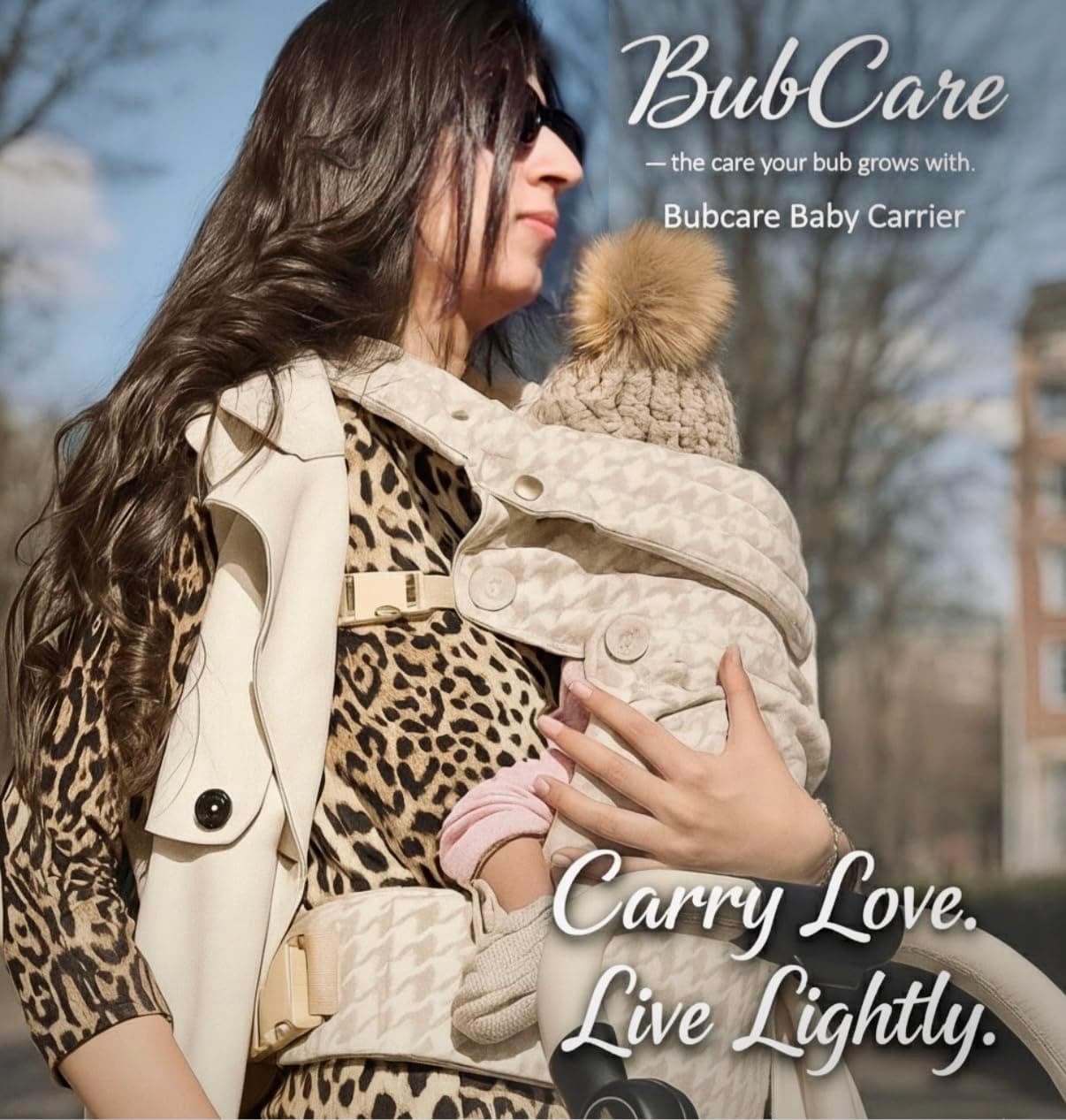 Baby Carrier | Beige | BubCare Ergonomic & Lightweight | Baby Carrier for Newborns to Toddlers | with Enhanced Lumbar Support and Effortless to Put On. thumbnail 2