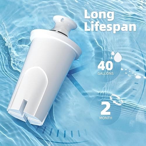 Water Filter Replacement by NUTTUTO Compatible with Brita Water Dispensers and Pitchers, Fits Classic 35557, OB03, Mavea 107007, 35557, Pack of 6 thumbnail 6