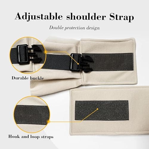 PAWPUBBY Dog & Cat Carrier Sling, Adjustable Soft Padded Shoulder Puppy Carrier, Hands-Free Dog Carrier Bag with Double Safety Buckles Premium Material for Outdoor Travel (Apricot, M) thumbnail 5