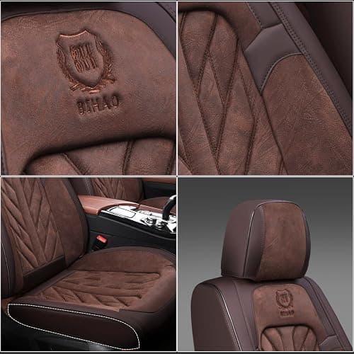 Saienno MM01 Seat Covers 5-Seater Full Set Suitable for Most Cars,Cars,SUV, Pickup Ttrucks, Airbags CompatibleCar Seat Cushion Protectors (Brown) thumbnail 4