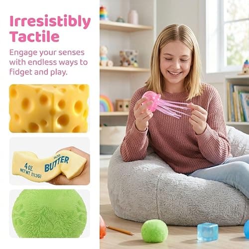 9 Pack Squishy Squeeze Toys, Slow Rising Soft Squishy Set with 9 Different Designs, Random Colors, Stretchy Hand Fidget Set for Desk, Office, and Daily Use thumbnail 7