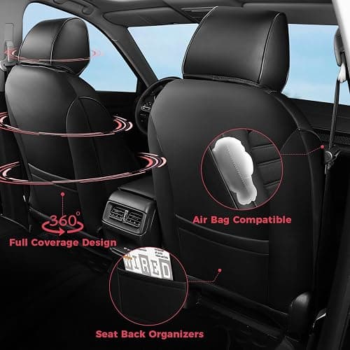 FREESOO for Honda CRV Seat Covers 2023–2026 Full Set, Custom Fit, 4‑Layer Waterproof, Breathable Faux Leather, Durable Car Seat Protector for EX/EXL/LX/Sport/Sport Touring/TrailSport (Black) thumbnail 4