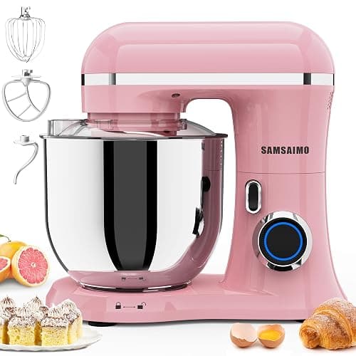 Stand Mixer, 6.5QT Tilt-Head Electric Kitchen Mixer 660W, 10-Speed Household food mixer with 304 Stainless Steel Bowl, Bread Cake Mixer include Dishwasher Safe Dough Hook, Beater and Whisk - Image 1
