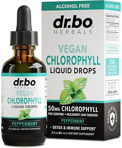 Chlorophyll Liquid Drops Body Detox - Vegan Liquid Chlorophyll Drops Odor Cleanse Supplement, Energy & Immune Support, Internal Deodorant, Body Deodorizing Supplement - Natural Chlorophyll Water 2 oz - Image 1