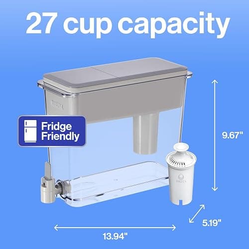 Brita UltraMax Large Water Dispenser With Standard Filter, BPA-Free, Reduces Copper, Cadmium and Mercury Impurities, Lasts 2 Months or 40 Gallons, Includes 1 Filter, Kitchen Accessories, Large 27-Cup thumbnail 2