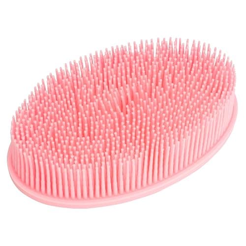 DNC Exfoliating Silicone Body Scrubber Shower Bath Body Brush Easy to Clean, Lathers Well, Eco Friendly (Pink) thumbnail 2