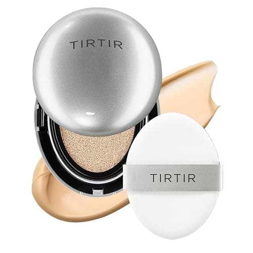 TIRTIR Mask Fit Aura Silver Cushion Foundation | Semi-glow Finish, Natural Coverage, Moisturizing, Lightweight, Korean cushion foundation (#23N Sand, Full Size, 0.63 Fl Oz) - Image 1